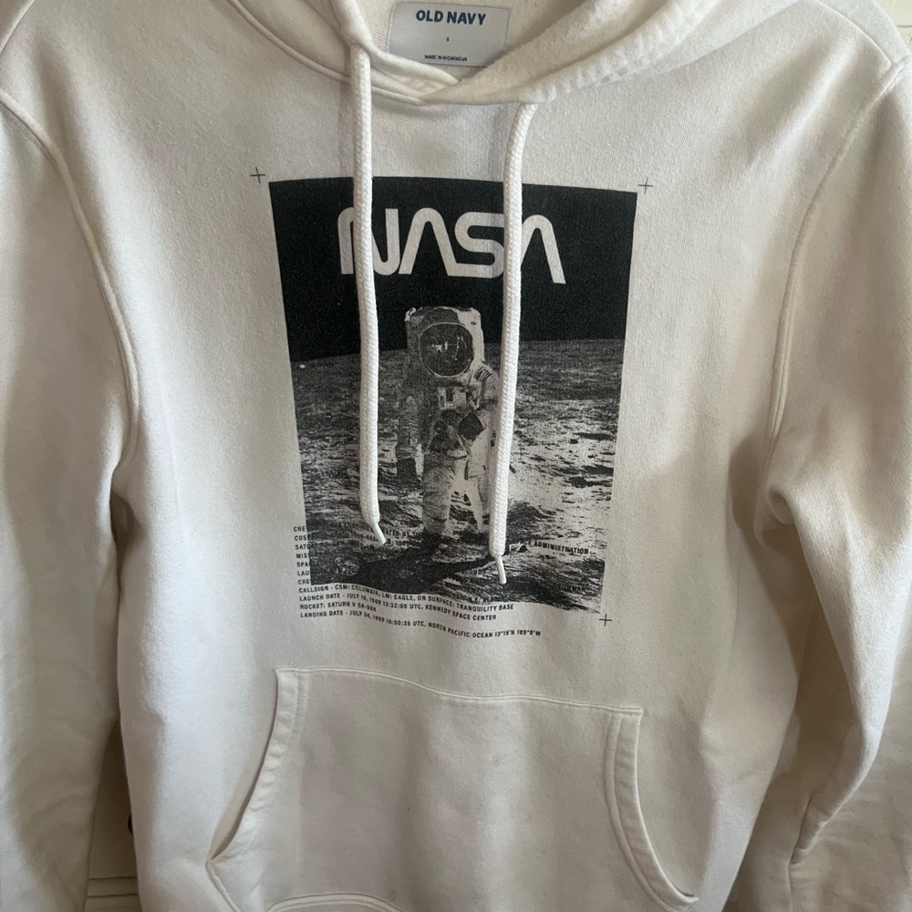 Old Navy White NASA Graphic Sweatshirt